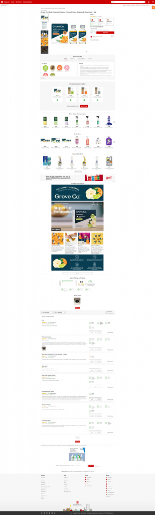An example of enhanced content as Sitation client, Grove Co. presents their products on Target.com