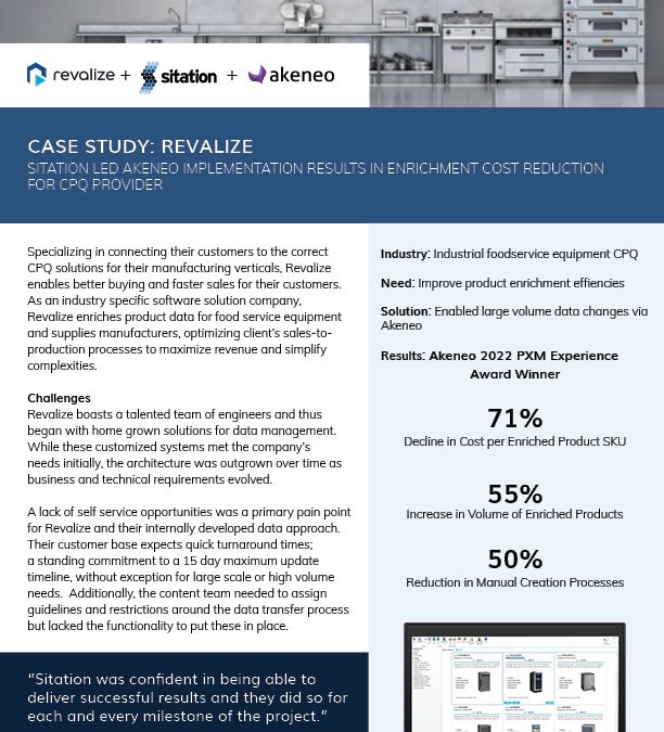 CASE STUDY: Sitation Led Akeneo Implementation Leads to Measurable Success for Revalize