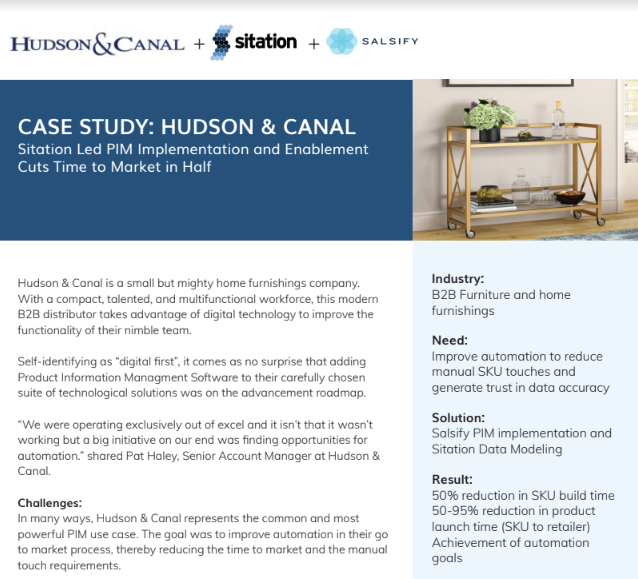 CASE STUDY: Sitation Led Implementation Cuts Time to Market in Half for Hudson & Canal