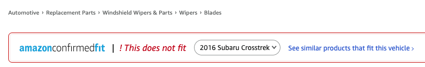 Amazon Confirmed Fit