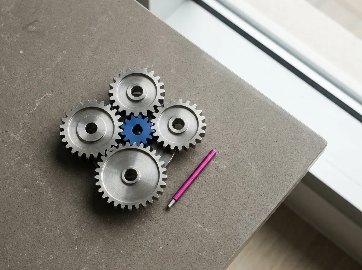 Interlocking precision gears illustrating coordinated ongoing operations